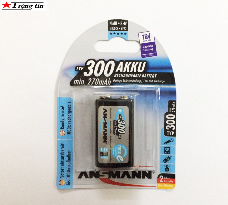 pin sạc 9v Ansmann