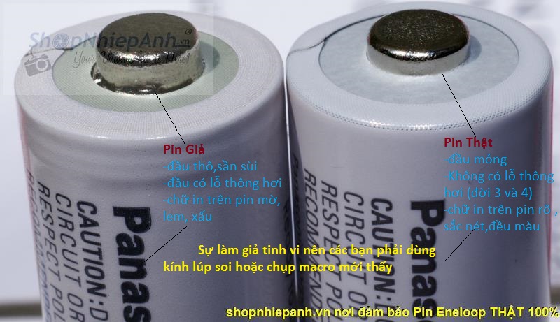 pin Eneloop thật - giả