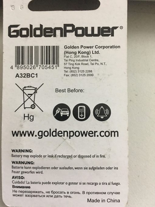 Pin a32 9V Golden Power